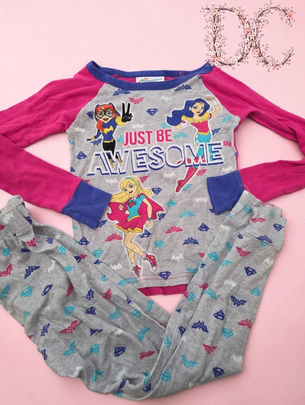 *1154 DC Superhero Girls 2pc pajama Girls 8